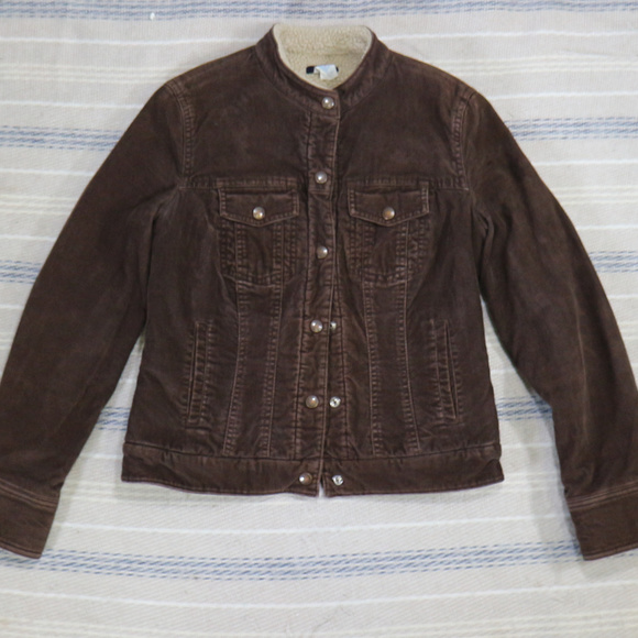 J. Crew Jackets & Blazers - VTG J. CREW Corduroy Shearling Lined Button Jacket